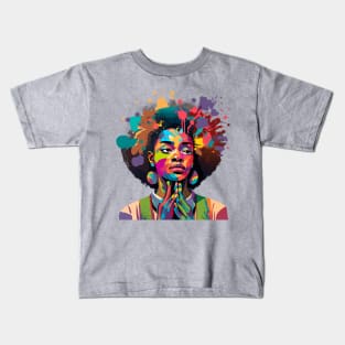 Afrocentric Woman Multicolored Painting Kids T-Shirt